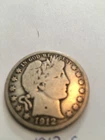 1912 s barber half dollar vg