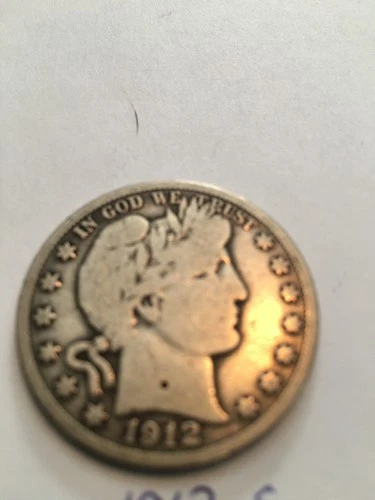 1912 s barber half dollar vg