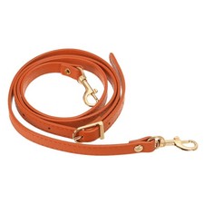 47 Inch Adjustable PU Leather Purse Strap with Gold Hardware, Orange
