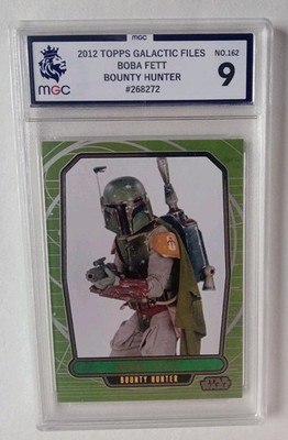 2012 TOPPS STAR WARS BOBA FETT GALACTIC FILES #162 TRADING CARD MGC GRADED 9