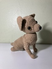 Handmade Crochet Chihuahua Dog Amigurumi Plush Toy Small Stuffed Animal