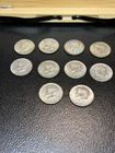 1966-1968 Kennedy Half Dollar 40% Silver Lot of 10 Circulated Coins partial roll