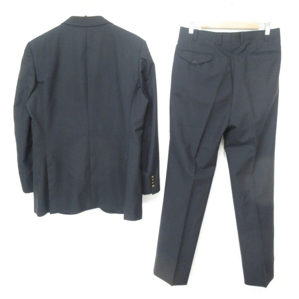 BURBERRY LONDON 金色纽扣定制套装羊毛海军蓝 L 码日本二手 — 第 2/4 张图片