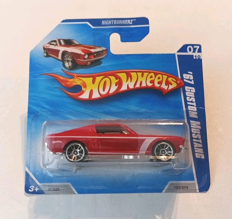 2010 Hot Wheels Nightburnerz '67 Custom Mustang Short Card Mint On Card Only One