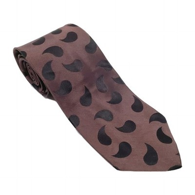 Perry Ellis Necktie Purple Geometric Comma Pattern Men's Silk Neck Tie