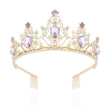 Tiara and Crowns for Women Girls  Princess Tiara Rhinestone Crown Purple