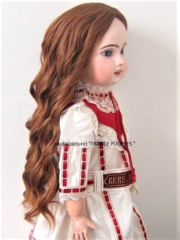 Perruque Jumeau® poupée ancienne Française, Allemande XIXème-Tête38/40cm (15") - Photo 3/4