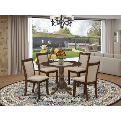 East West Furniture 5-Pc Dining Room Table Set Consists of a Wood