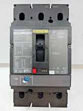 Square D PowerPact 175 Amp Circuit Breaker 3P 600 VAC / 250 VDC 3Ø 35kA JGL36175