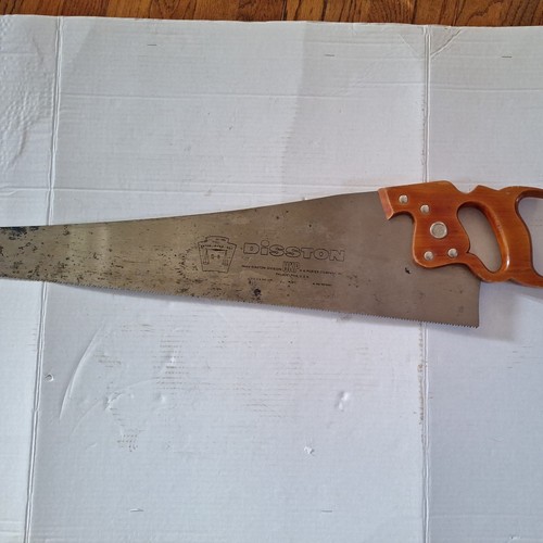 Disston 26" D-8 5-1/2pt Hand Crosscut Rip Saw Wood Tool Carpenter Thumbhole