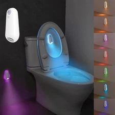 VEEKI Toilet Light Motion Sensor, 8 Colors Changing Toilet Night Light for Bathr