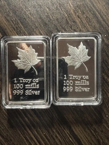 2 troy oz silver bullion bars .999 Cloverleaf
