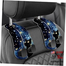 2 Pack Car Purse Hook for Car Seat Headrest, Car hook - Blue Starry Sky Cat A