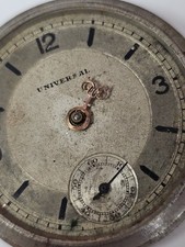 Cadran De Montre Gousset émaillé Plat Avec Petite Seconde En Haut - Neuf Sans étiquette