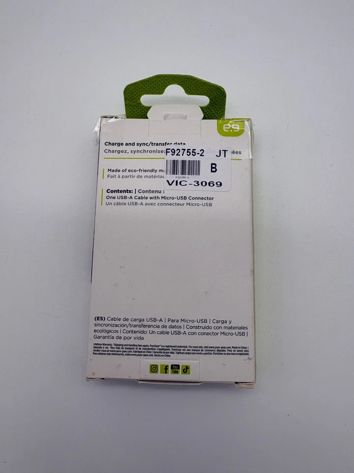 Cable de carga PureGear USB-A 6 pies - para micro-USB Foto 2 de 3