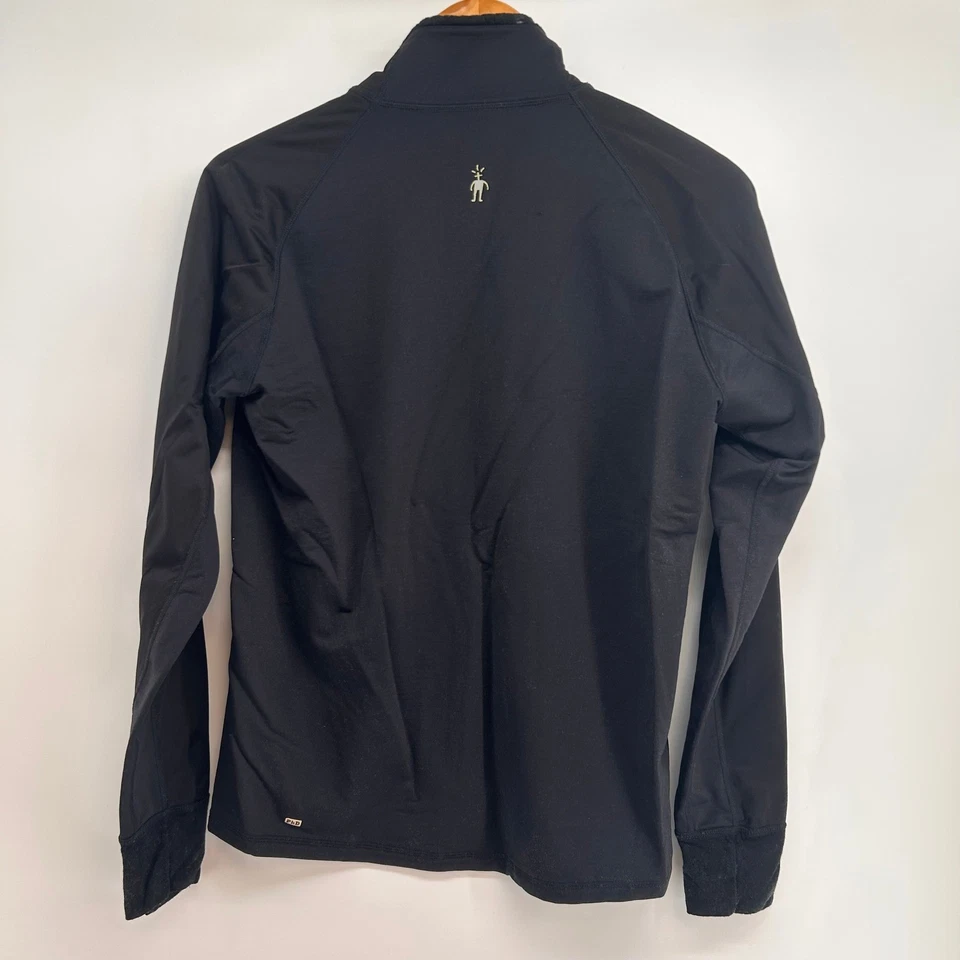 Chaqueta deportiva Smartwool para mujer grande PhD Run negra cremallera completa mezcla de lana merino Foto 2 de 4