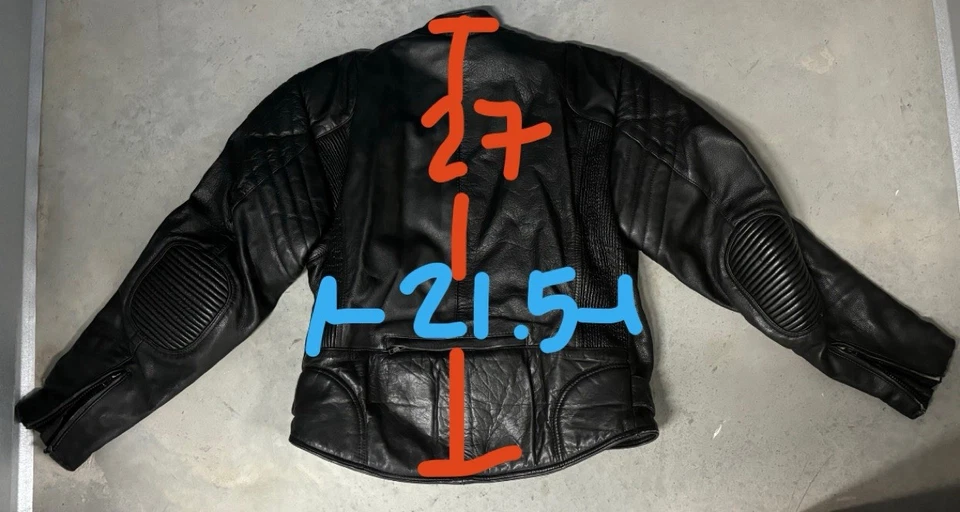 Мужская кожаная куртка 44 Raider Euro/80s на двойной молнии спереди - Изображение 4 из 4