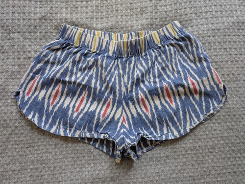 Reformation Shorts Womens Small Blue White Ikat Print Surplus Fabric Made USA