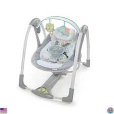 Ingenuity Swing 'n Go 5-Speed Baby Swing - Foldable, Portable, 2 Plush Toys 