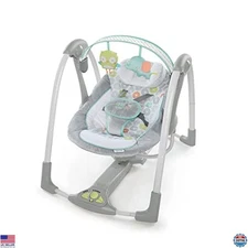 Ingenuity Swing 'n Go 5-Speed Baby Swing - Foldable, Portable, 2 Plush Toys &
