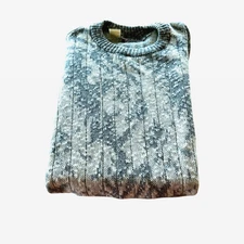 Oggi Mode Sweater Mens Size M 50 White Gray Abstract Cotton Blend LS Italy