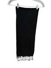 Geoffrey Beene Black Cashme Scarf Unisex Made in Italy 51"x10.5" 100% Acrylic