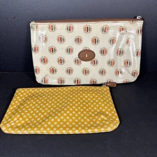 Fossil Key-Per Bag Two Piece Leather/Canvas Set