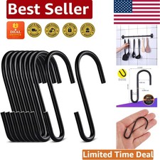 Ganchos S de acero al carbono negro de 2,4 pulgadas - Ideal para uso en armario, cocina y jardín