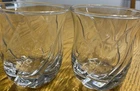 VTG Anchor Hocking  Tulip Swirl Clear Glasses Old Fashioned Heavy Base 9 oz Pair