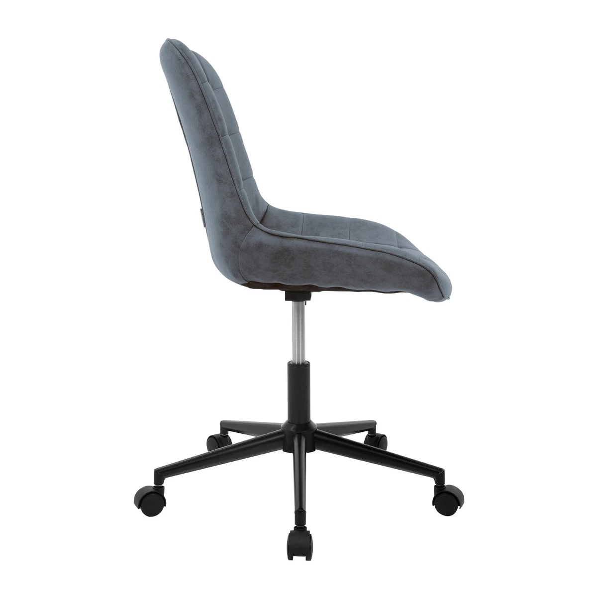 Silla de oficina antracita asiento imitación cuero sillón giratorio y regulable