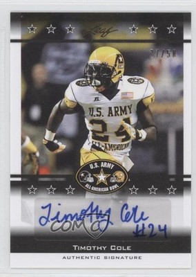 2012 Leaf US Army All-American Bowl Black 27/50 Timothy Cole #BA-TC1 Auto 0f8