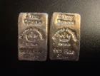 Lot Of 2 - 2 TROY OUNCES SILVER MONARCH PRECIOUS METALS POURED BAR LOAF