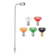 1Pcs 13.8 in Pressure Washer Extension Wand 90° Curved Rod, 1/4" Quick Connect