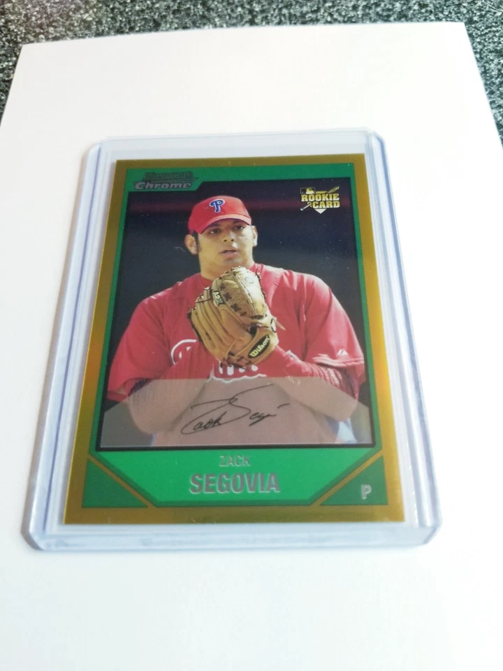 ZACH SEGOVIA 2007 BOWMAN CHROME DRAFT RC GOLD REFRACTOR #49/50 PHILLIES #BDP16 - Image 4 of 4