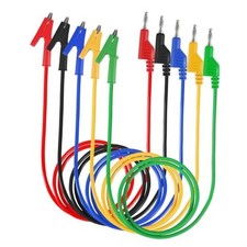 5pcs Test Leads 4mm Stackable Banana Plug to Banana Plug to Alligator Clips