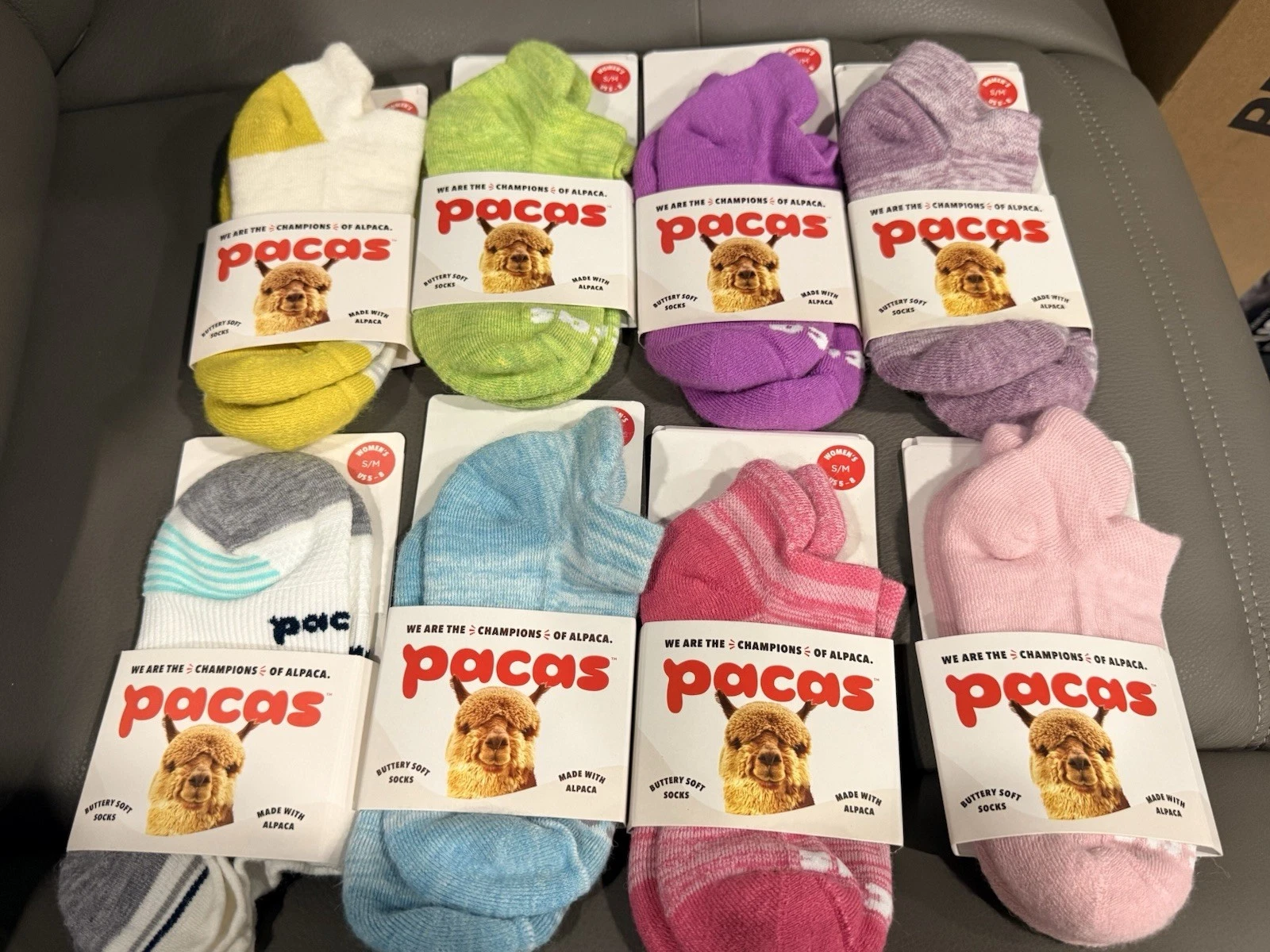 Pacas Ankle Socks Women’s Alpaca Buttery Soft S/M Multicolor 8 pack