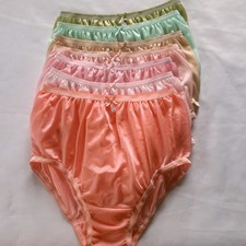 7 Underwear Nylon Colorful Woman Panties Silky Soft Panties Full Waist 28"-34"M