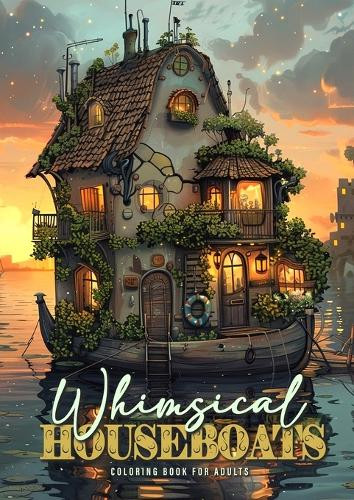 Monsoon Publishing Whimsical Houseboats Coloring Book for Adults (Tascabile)
