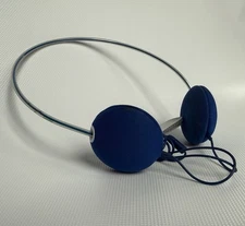 Retro 90s Philips Over The Head Over Ear Headphones Blue - working Y2K Rare