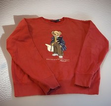 Polo Ralph Lauren Sweatshirt Women Large Red Polo Bear Crewneck Pullover L