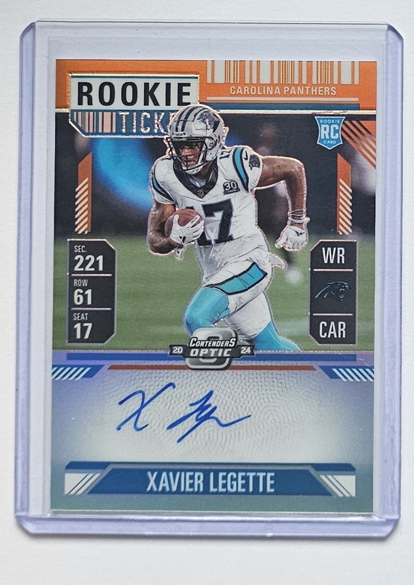 Xavier Legette 2024 Panini Contenders Optic Orange Rookie Ticket Auto 35/50