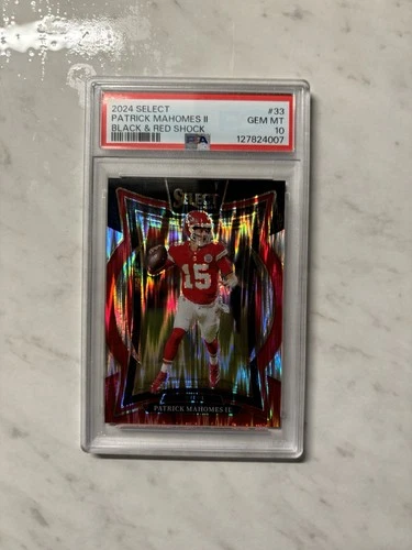 2024 Panini Select - Patrick Mahomes II #33 Black & Red Shock Prizm PSA 10