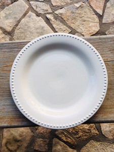 Pottery Barn Emma Dinner Plates Set Of 4 Cream Off White Beaded