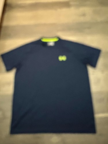 Under Armour Loose Heatgear Sportshirt blau Logo Gr. M