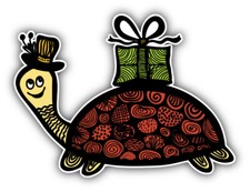 Gift Turtle Car Bumper Sticker Decal - ''SIZES''