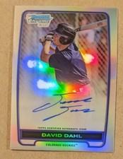 2012 BOWMAN CHROME DRAFT DRAFT PICK AUTOGRAPHS REFRACTOR #DD DAVID DAHL AUTO
