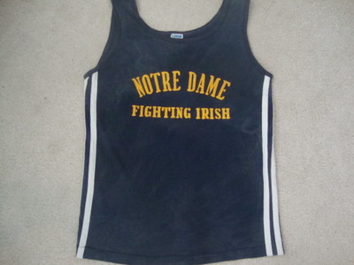 Vintage Notre Dame Fighting Irish Cahmpion Blue Bar Tag TANK TOP T Shirt S