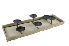 6er Kerzenhalter Tablett Weihnachtsdeko Adventskranz Dekotablett Kerzentablett