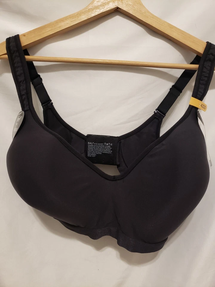 Sujetador BALI Cool Comfort Talla 42DD Acolchado Negro Correas Anchas Sin Costuras Foto 2 de 4