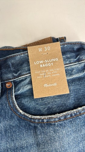 NEW Madewell Low Slung Baggy Jean 30 Wide Leg Button Fly High Waist - Picture 7 of 17
